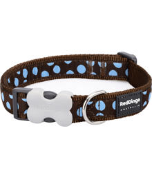 Obojek RD 12 mm x 20-32 cm - Blue Spots on Brown
