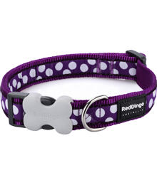 Obojek RD 25 mm x 41-63 cm - White Spots on Purple