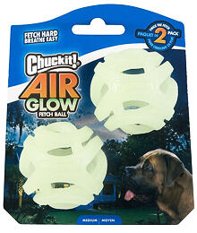 Chuckit! Air Glow Ball děrované svíticí míčky – Medium 6,4 cm – 2 ks