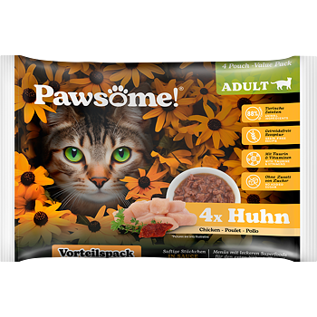 Pawsome! Adult s kuřecím masem Multipack 4x85 g