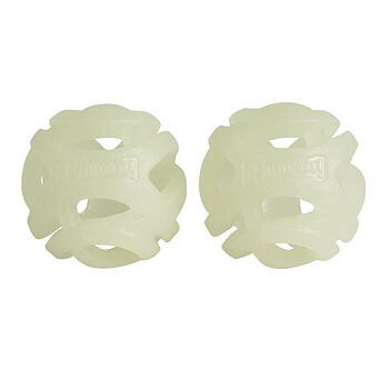 Svítící míčky s otevřenou konstrukcí, která psovi umožňuje užít si i delší hru bez zadýchání. Kompatibilní s házeči Chuckit! Velikost ideální pro malé psy. Dva míčky v balení.