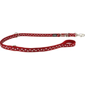 Vodítko Red Dingo pro psy přepínací s nastavitelnou délkou 1,0 – 2,0 m. Šířka popruhu 15 mm. Vzor Stars White on Red.