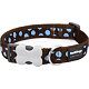 Obojek RD 20 mm x 30-47 cm - Blue Spots on Brown